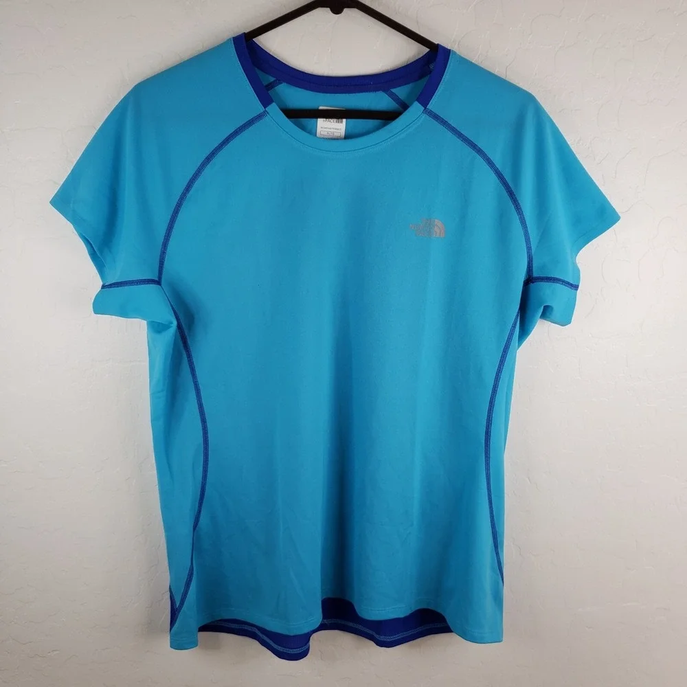 The North Face T-Shirt Women's XL Turquoise Blue‎ Short Sleeve Breathable Top - Picture 4 of 12
